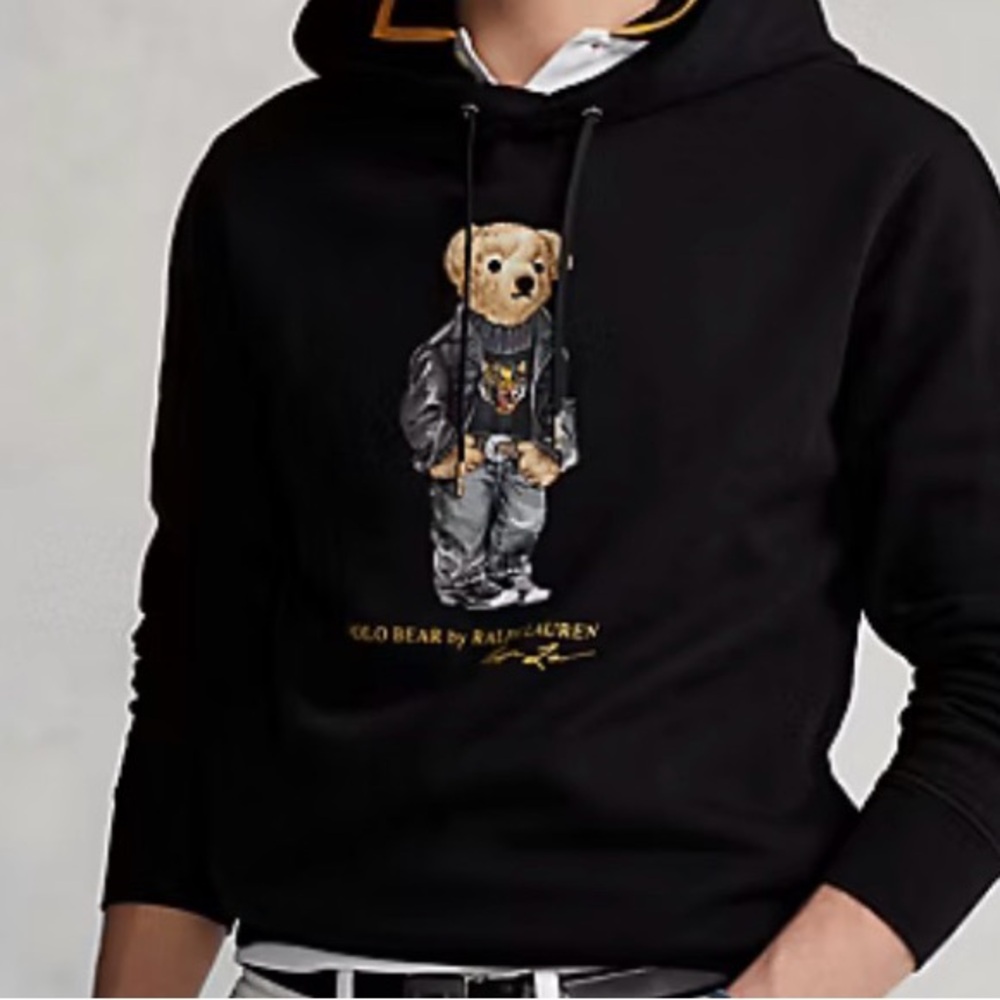 Ralph Lauren Black Lunar New Year Bear Hoodie - Adult S